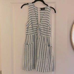 Vici, Striped Pocketed Linen Dress - Small